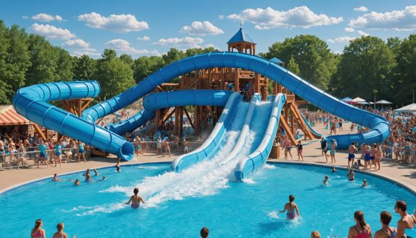 Le toboggan aquatique géant ravit petits et grands baigneurs